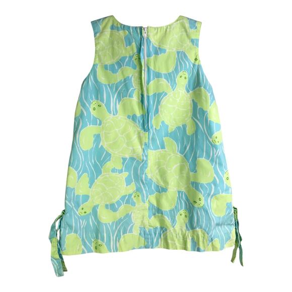 Lilly Pulitzer Dress Girls Size 3T Green/Blue Boat Neck Front Pocket Back Zip - Picture 3 of 7